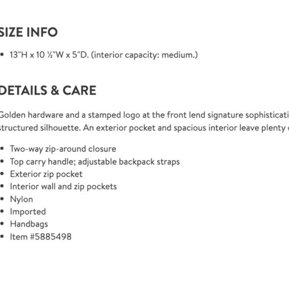 Tory Burch Black Nylon Small Backpack - Picture 5 of 5